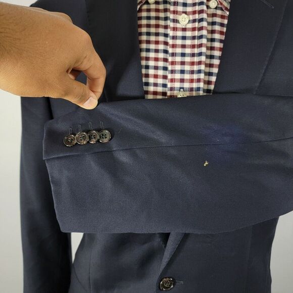 Lauren Ralph Lauren Men's Sport Coat Blazer Two Button Navy Twill Wool SLIM 42L - Picture 8 of 16